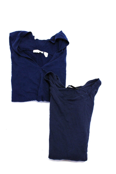 Sanctuary Women's Round Neck Long Sleeves Blouse Blue Size L Lot 2