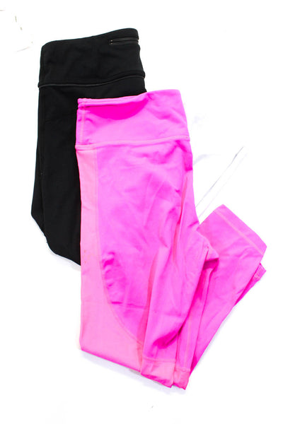 ALALA Womens Color Block Crop Leggings Black Hot Pink Size Medium Lot 2