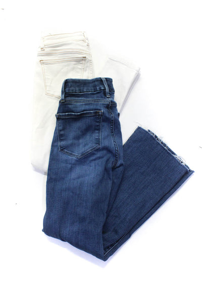 Frame DL1961 Womens Crop Mini Boot Cut Florence Jeans Blue White Size 24 Lot 2