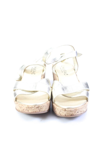 Little Eric Girls Metallic Strappy Platform Wedge Sandals Gold Size 35 4