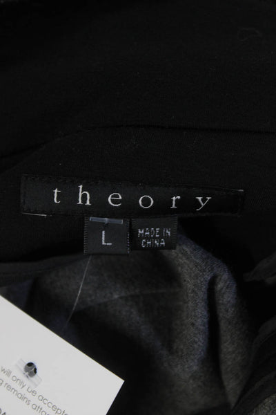 Theory Womens Black Cowl Neck Long Sleeve Belted Jacket Size L