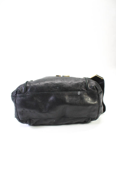 Michael Kors Womens Single Strap Side Pocket Soft Leather Shoulder Handbag Black