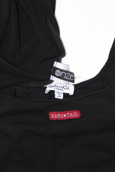 Splendid Hard Tail Onzie Womens Scoop Neck Tank Tops Black Size XS OS Lot 3