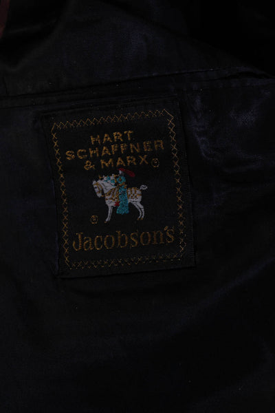 Hart Schaffner Marx Mens Worsted Wool Two Button Jacket Blazer Blue Size 43L