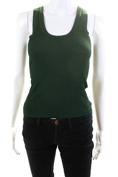 Zara Womens Ribbed Knit Tank Top Cardigan Sweater Green Size XS Small Lot 2