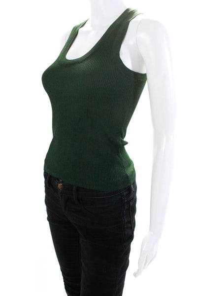 Zara Womens Ribbed Knit Tank Top Cardigan Sweater Green Size XS Small Lot 2