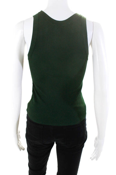 Zara Womens Ribbed Knit Tank Top Cardigan Sweater Green Size XS Small Lot 2