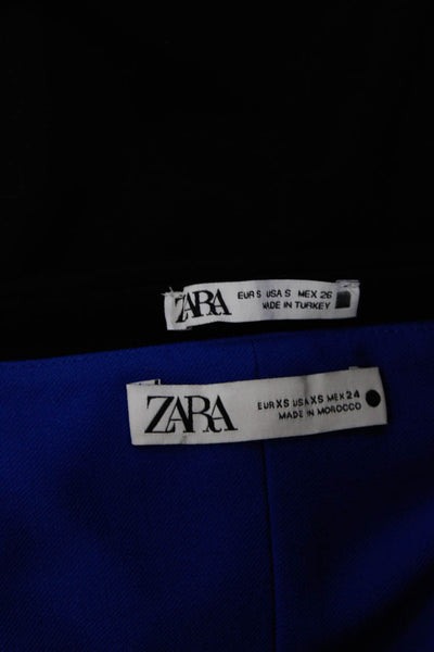Zara Womens Strapless Tube Top Blouse Black Blue Size XS Small Lot 2