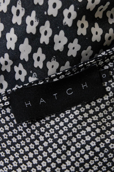 Hatch Womens Floral Print V Neck Spaghetti Strap Tank Top Black White Size 0