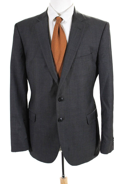Joseph Abboud Men's Pinstripe Two Button Blazer Jacket Gray Size 44