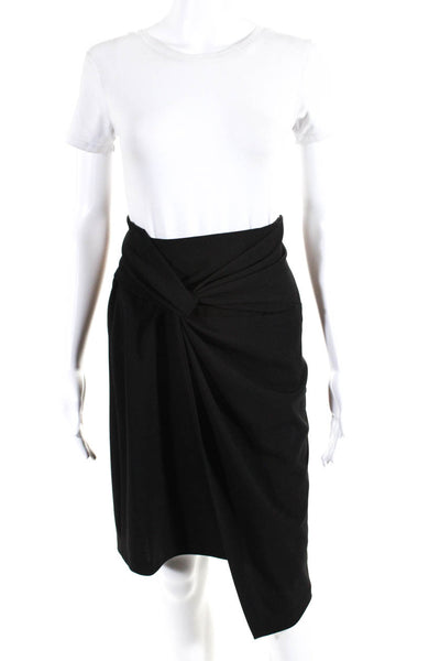 Blugirl Blumarine Womens Side Zip Twist Front Pencil Skirt Black Size IT 38