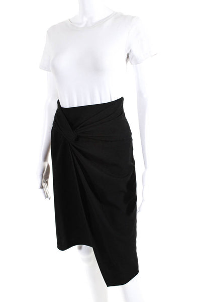 Blugirl Blumarine Womens Side Zip Twist Front Pencil Skirt Black Size IT 38