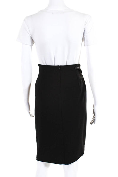 Blugirl Blumarine Womens Side Zip Twist Front Pencil Skirt Black Size IT 38