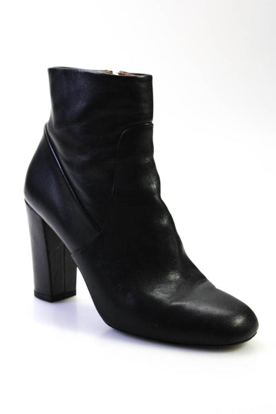 IRO Womens Side Zip Block Heel Ankle Booties Black Leather Size 39