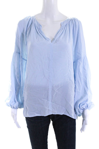 Velvet by Graham & Spencer Womens Long Sleeves Blouse Sky Blue Size Medium