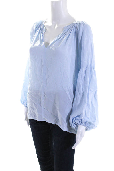 Velvet by Graham & Spencer Womens Long Sleeves Blouse Sky Blue Size Medium