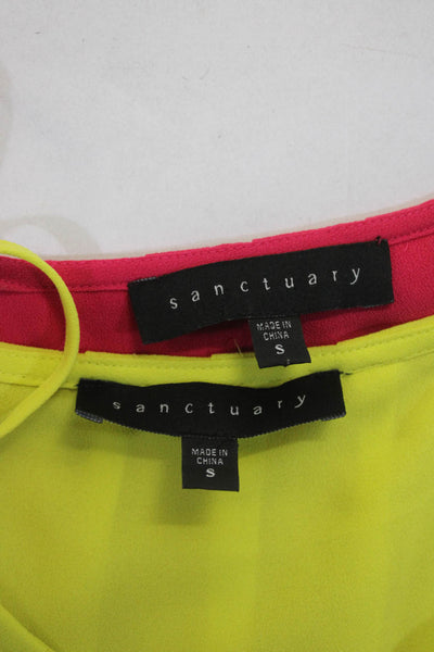 Sanctuary Women's Scoop Neck Spaghetti Straps Tank Top Pink Green Size S Lot 2