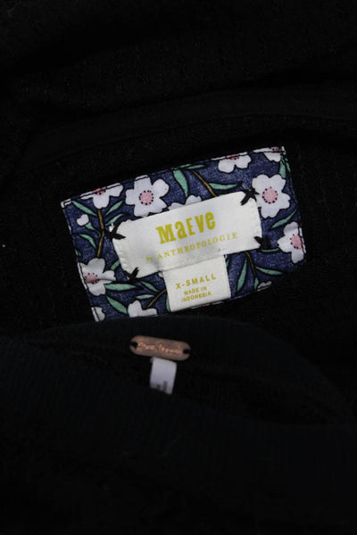 Maeve Anthropologie Women's Turtleneck Long Sleeves Sweater Black Size XS Lot 2