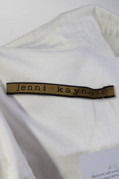 Jenni Kayne Women's Collar Short Sleeves Button Down Shirt White Size 6