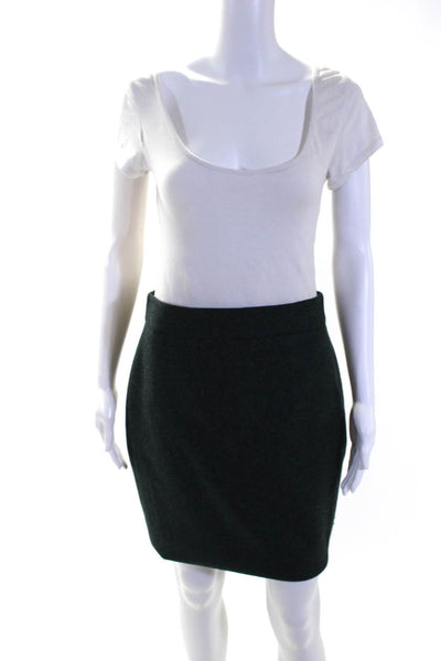 J Crew Womens Woven Twill Knee Length Pencil Skirt Black Green Size 2 4 Lot 2