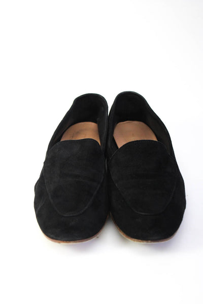 Mansur Gavriel Womens Solid Black Suede Slip On Flat Loafer Shoes Size 8.5