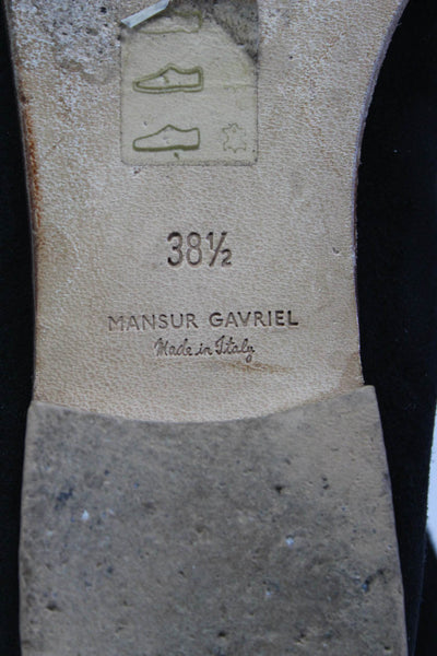 Mansur Gavriel Womens Solid Black Suede Slip On Flat Loafer Shoes Size 8.5
