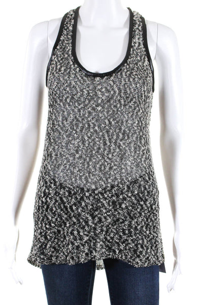 Robert Rodriguez Womens Woven Tank Top Black White Cotton Size Extra Small