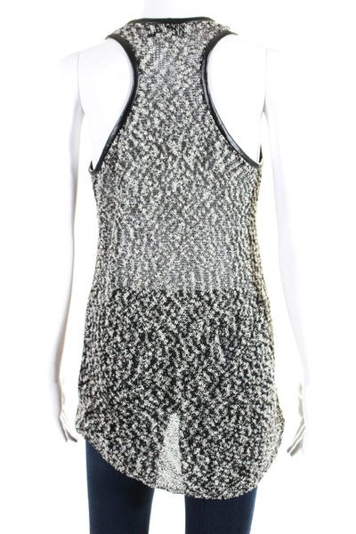 Robert Rodriguez Womens Woven Tank Top Black White Cotton Size Extra Small