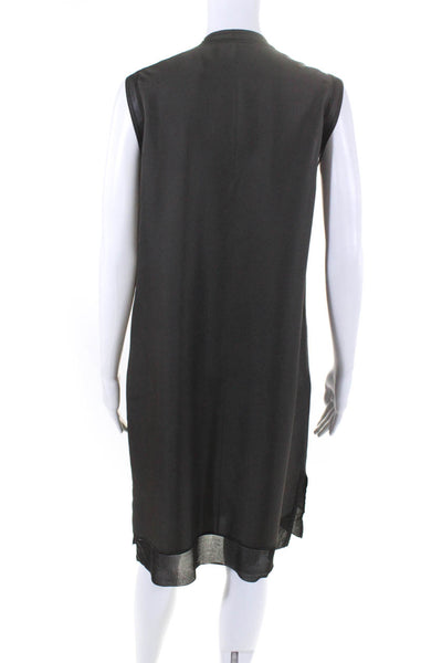 Rag & Bone Womens Silk V Neck Sleeveless Knee Length Tank Dress Brown Size M