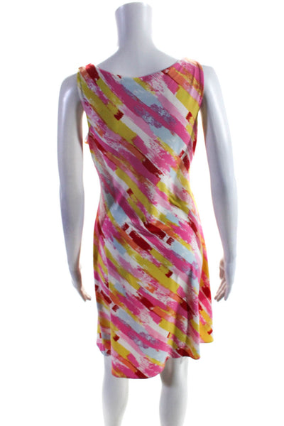 BCBGMAXAZRIA Women's V-Neck Sleeveless Fit Flare Mini Dress Multicolor Size M