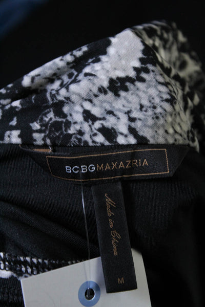 BCBGMAXAZRIA Women's Sleeveless Bodycon Snakeskin Mini Dress Black Size M