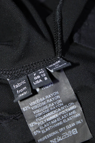 Derek Lam Womens Solid Black Mid-Rise Pleated Boot Cut Dress Pants Size 8