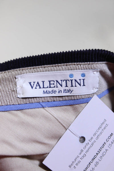 Valentini Men's Corduroy Straight Leg Trouser Pants Blue Size 58