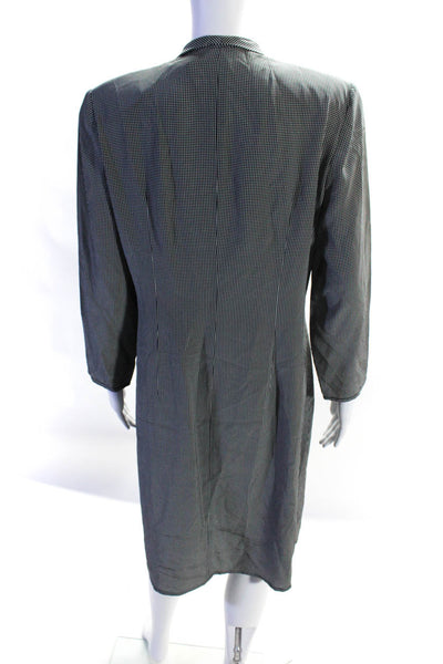 Giorgio Armani Le Collezioni Womens Stripe Collared Pullover Dress Black Size 14
