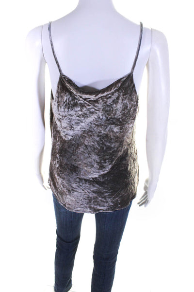 Adriano Goldschmied Womens Sleeveless Draped Neckline Blouse Top Silver Size M