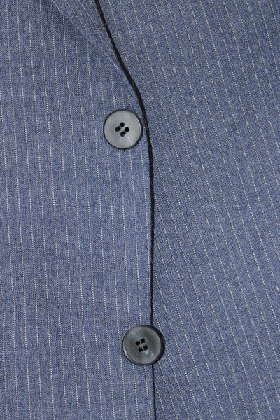 Lanvin Mens Woven Notched Collared Two Button Blazer Pantsuit Blue Size 43