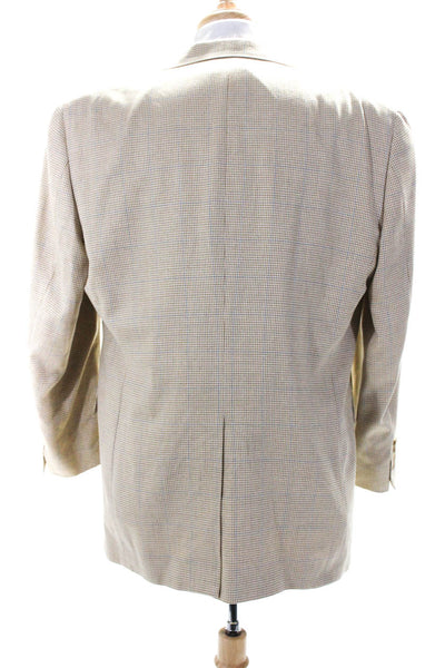 Austin Reed Mens Wool Notched Collared Two Button Lined Blazer Beige Size 42