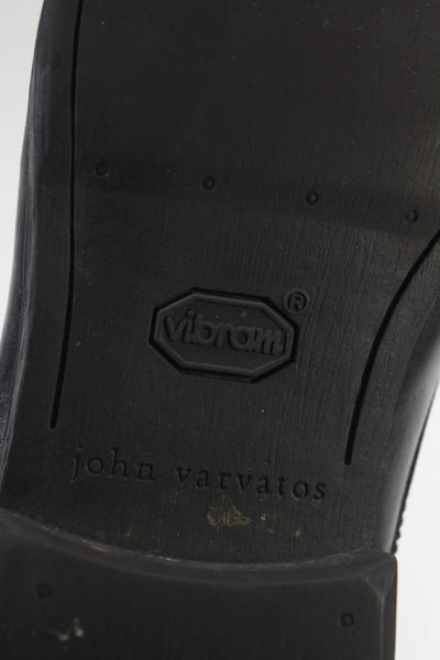 John Varvatos Mens Soild Black Leather Slip On Loafer Shoes Size 9M