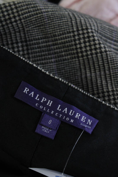 Ralph Lauren Purple Label Womens Gray Plaid Wool Lined Midi Pencil Skirt Size 8