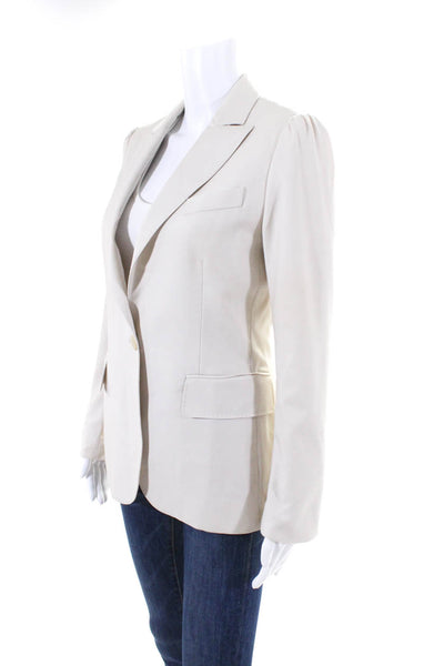 Stella McCartney Womens Beige Wool One Button Long Sleeve Blazer Size 40