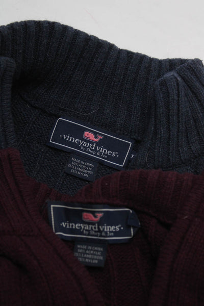 Vineyard Vines Mens Cable-Knit Half Zipped Pullover Sweaters Blue Size XS Lot 2