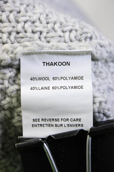 Thakoon Addition Womens Sleeveless Turtleneck Cardigan Fringe Vest Gray Size XS