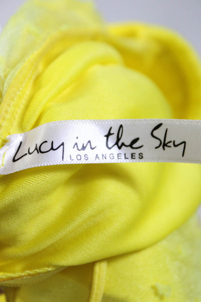 Lucy In The Sky Womens Polka Dot Strappy Open Back Mini Dress Yellow Size S