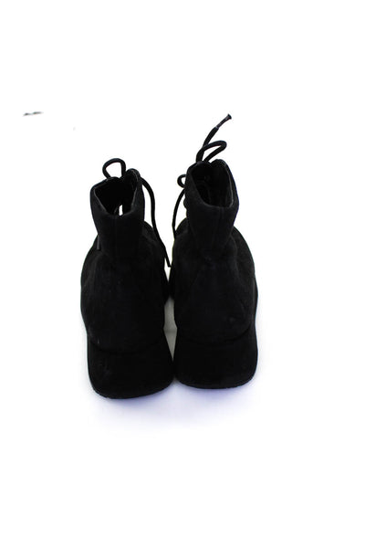 Stephane Kelian Womens Suede Lace Up Platform Ankle Boots Black Size 35 4