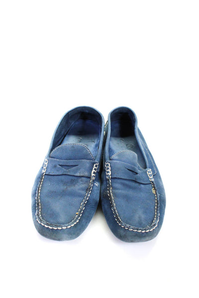 Cole Haan Womens Suede Slip On Top Stitched Penny Loafers Blue Size 9AA