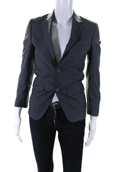 Nicole Miller Collection Women's Two Button Lined Blazer Jacket Gray Size 12
