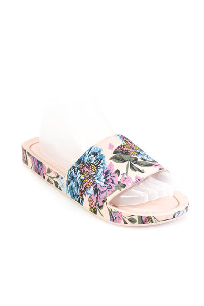 Melissa Womens Rubber Floral Butterfly Printed Slides Sandals Rose Pink Size 7