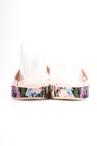 Melissa Womens Rubber Floral Butterfly Printed Slides Sandals Rose Pink Size 7