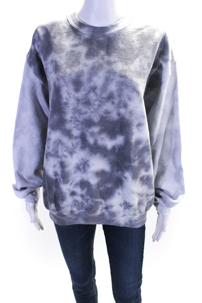 Brown Dyed Girl Womens Crew Neck Tie Dyed Sweater Gray Cotton Size Medium