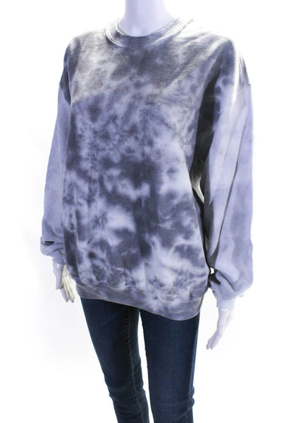 Brown Dyed Girl Womens Crew Neck Tie Dyed Sweater Gray Cotton Size Medium